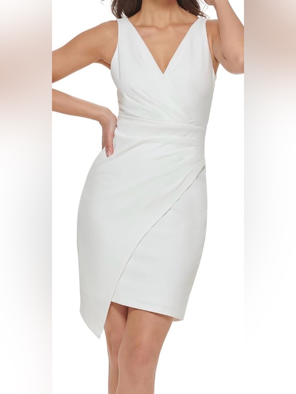 Guess White Asymmetrical Wrap Pencil Skirt Dress NWOT